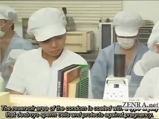 Subtitled CFNM Japan Condom Laboratory Handjob Research