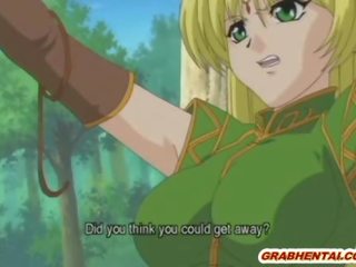 Bondage hentai Elf with bigboobs groovy fucked bigcock in the forest
