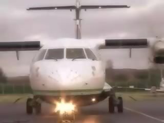 Extraordinary air hostess sucking pilots big phallus
