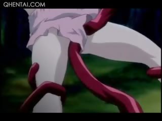 Monster Tentacles Wrapping And Fucking A Tight Hentai Pussy