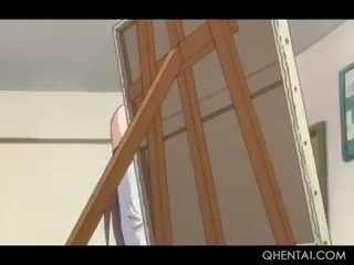 Marvellous Hentai Doll Giving sensational Titjob And Blowjob In Bathroom