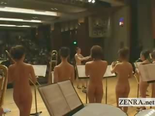 Nudistični japonsko av zvezde v na stark nag orchestra