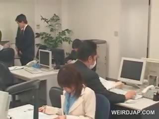 Appealing Asian Office seductress Gets Sexually Teased At Work
