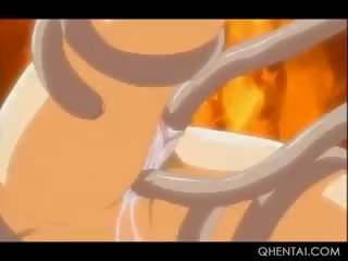 Hentai remaja patung trapped oleh mahluk asing tentacles dan fucked