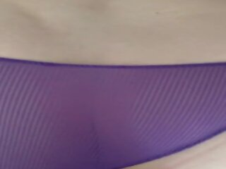 Fanny fart and spanking in purple knickers