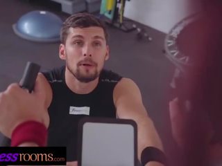 Fitness rooms big peter personal trainer fucks bewitching redhead on exercise bike