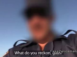 Fake cop with huge peter fucks cutie on the beach