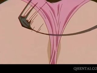 Hentai newbie masturbating with audience