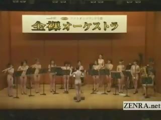 Nudistični japonsko av zvezde v na stark nag orchestra