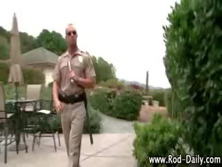 Fetish cop sniffs underwear