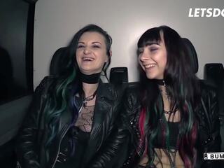 Goth Sluts Leah & Alissa Enjoy sensational Lesbian adult video In The Van - LETSDOEIT